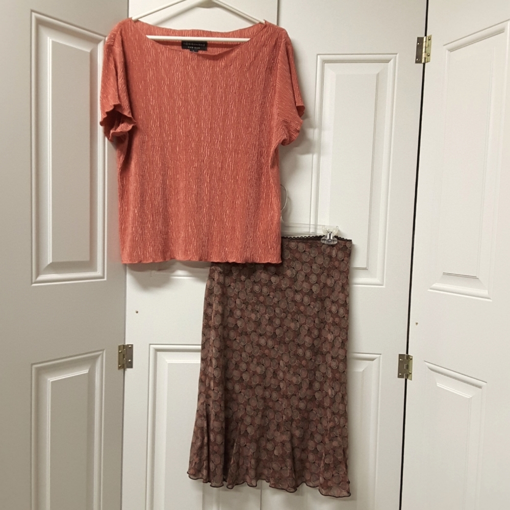 Short sleeve/slip skirt 2 piece set